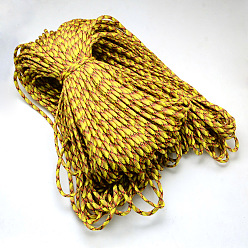 Gold 7 Inner Cores Polyester & Spandex Cord Ropes, for Rope Bracelets Making, Gold, 4mm, about 109.36 yards(100m)/bundle, 420~500g/bundle