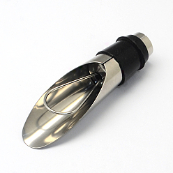 Stainless Steel Color Stainless Steel Wine Pourers, Wine Bottle Stoppers, Stainless Steel Color, 76x22x20mm, Hole: 12mm