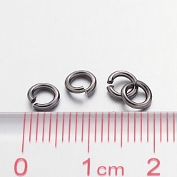 Gunmetal Open Jump Rings Brass Jump Rings, Gunmetal, 5x1mm, 18 Gauge, Inner Diameter: 3mm, about 6000pcs/500g