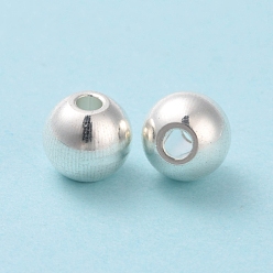 Silver 201 Stainless Steel Beads, Round, Silver, 6mm, Hole: 1.6mm