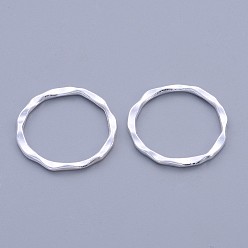 Silver Tibetan Style Linking Rings, Circle Frames, Cadmium Free & Lead Free, Silver Color, 22x1.5mm, about 18.5mm inner diameter