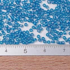 (DB0862) Matte Transparent Capri Blue AB MIYUKI Delica Beads, Cylinder, Japanese Seed Beads, 11/0, (DB0862) Matte Transparent Capri Blue AB, 1.3x1.6mm, Hole: 0.8mm, about 10000pcs/bag, 50g/bag