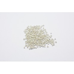 Silver Plated 12/0 Electroplate Glass Seed Beads, Round Hole Rocailles, Silver Plated, 2x2mm, Hole: 0.5mm