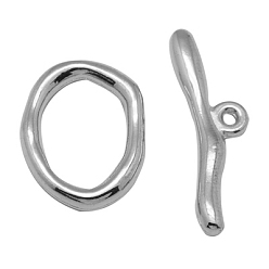 Antique Silver Alloy Toggle Clasps, Cadmium Free & Lead Free, Antique Silver, Ring:16x21x3mm, Bar:9x29mm, Hole: 2mm.