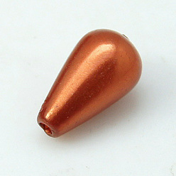 Sienna ABS Plastic Imitation Pearl, teardrop, Sienna, 16x10mm, Hole: 1mm, about 600pcs/pound