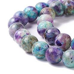 Purple Natural Calcite Beads  Strands, Round, Purple, 8mm, Hole: 1.2mm, about 49~50pcs/strand, 15.94''(40.5cm)