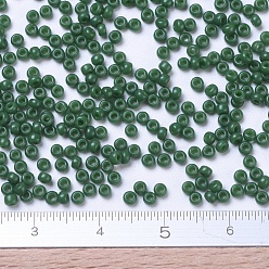 (RR2048) Opaque Dyed Hunter Green MIYUKI Round Rocailles Beads, Japanese Seed Beads, 11/0, (RR2048) Opaque Dyed Hunter Green, 11/0, 2x1.3mm, Hole: 0.8mm, about 5500pcs/50g