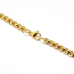 Golden 304 Stainless Steel Venetian Chain Box Chain Necklace Making, Golden, 24.02 inch(61cm), 3mm