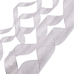 Silver Glitter Metallic Ribbon, Sparkle Ribbon, Silver, 1/2 inch(12~13mm), about 25yards/roll, 10rolls/group