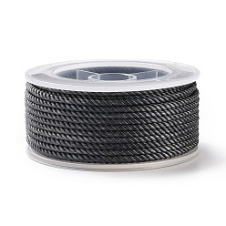 Dark Gray Round Nylon Cords, Milan Cords/Twisted Cords, Dark Gray, 2.5mm, about 10.93 yards(10m)/roll