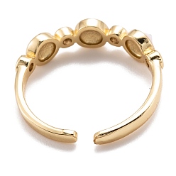(52) Непрозрачная лаванда Латунные кольца из манжеты с прозрачным цирконием, открытые кольца, с эмалью, злые глаза, золотые, разноцветные, размер США 7 1/4 (17.5 мм)
