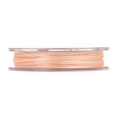Pêche Fil élastique de perles extensible solide, chaîne de cristal élastique plat, peachpuff, 0.8mm, environ 10.93 yards (10m)/rouleau