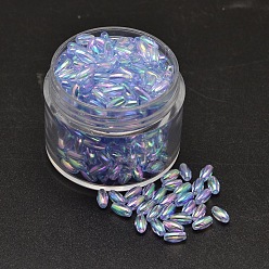 Mixed Color AB Color Plated Rice Electroplated Eco-Friendly Transparent Acrylic Beads, Mixed Color, 6x3mm, Hole: 1mm, about 17700pcs/500g