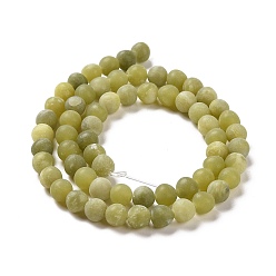 TaiWan Jade Round Frosted Natural TaiWan Jade Bead Strands, 6mm, Hole: 1mm, about 62pcs/strand, 15.5 inch
