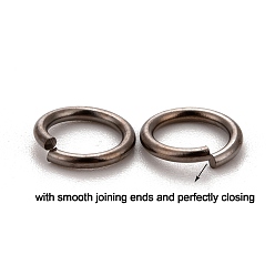 Gunmetal Brass Jump Rings, Open Jump Rings, with Smooth Joining Ends, Cadmium Free & Lead Free, Gunmetal, 7x1mm, 18 Gauge, Inner Diameter: 5mm, Hole: 5mm, about 4166pcs/500g
