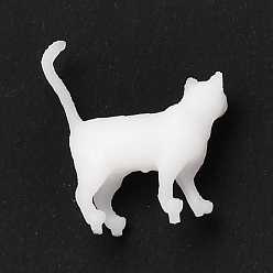 White 3D Resin Model, UV Resin Filler, Epoxy Resin Jewelry Making, Cat, White, 9x2.5x10.5mm