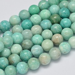 Amazonite Chapelets de perles amazonite naturelles  , ronde, 12mm, Trou: 1mm, Environ 34 pcs/chapelet, 15.7 pouce