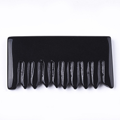 Obsidian Natural Obsidian Massage Comb, Massage Tools, Gua Sha Scraping Stick, 79~81x39~41x7~8mm