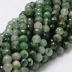 Australia Jade Faceted Round Natural Chrysoprase Bead Strands, 8mm, Hole: 1mm, about 50pcs/strand, 15.3 inch
