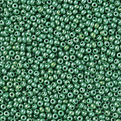 Морско-зеленый 11/0 чешский непрозрачный стеклянный бисер, lustered, круглые, цвета морской волны, 2.2x1.5 мм, отверстие : 0.7 мм, о 500 г / мешок