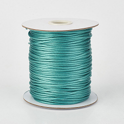 Light Sea Green Eco-Friendly Korean Waxed Polyester Cord, Light Sea Green, 0.5mm, about 169.51~174.98 Yards(155~160m)/Roll