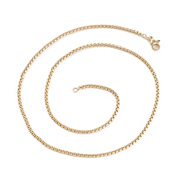 Real 18K Gold Plated Brass Box Chain Necklaces, with Lobster Claw Clasps, Long-Lasting Plated, Real 18K Gold Plated, 17.32 inch(44cm), 2mm