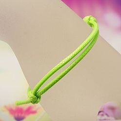 Pelouse Verte Bracelet en fils de polyester ciré coréen faire, pelouse verte, diamètre réglable: 40~70 mm