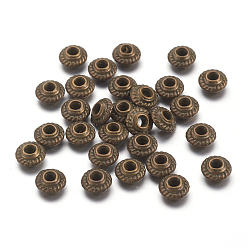 Antique Bronze Tibetan Style Spacer Beads, Antique Bronze, Cadmium Free & Lead Free & Nickel Free, 5x3mm, Hole:1.5mm