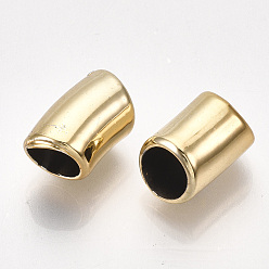 Golden Plated UV Plating ABS Plastic Beads, Curved, Tube, Golden Plated, 15x9.5x9mm, Hole: 7mm