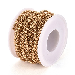 Golden Vacuum Plating 304 Stainless Steel Ball Chains, with Spool, Golden, 3mm, about 32.8 Feet(10m)/roll