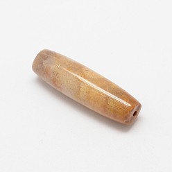 Fossil Coral Natural Fossil Coral Beads, Rice, 28x8mm, Hole: 1mm
