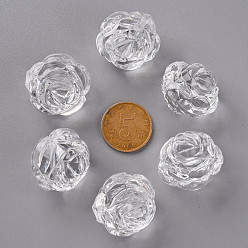 Clair Perles acryliques transparentes, pour les bijoux de la fête des mères faisant, rose, clair, 25x22.5mm, Trou: 2.5mm, environ79 pcs / 500 g