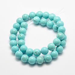 Howlite Natural Magnesite Beads Strands, Dyed & Heated, Round, 8mm, Hole: 1mm, about 47pcs/strand, 15.3 inch(39cm).