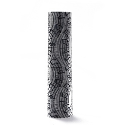 Blanc Rubans de maille déco imprimés note de musique noire, tissu de tulle, pour la décoration de la maison de fête, blanc, 10.82~11.02 pouce (27.5~28 cm), 5 yards / rouleau