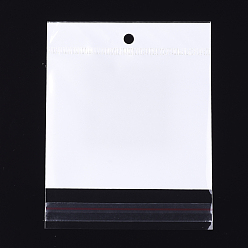 White Pearl Film Cellophane Bags, OPP Material, Self-Adhesive Sealing, with Hang Hole, Rectangle, White, 17~17.5x11cm, Unilateral Thickness: 0.045mm, Inner Measure: 12.3x11cm