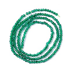 Vert Chapelets de perles en verre transparentes  , facette, ronde, verte, 2mm, Trou: 0.6mm, Environ 182~201 pcs/chapelet, 14.57~15.24 pouce ((37~38.7 cm)