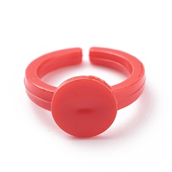 Mixed Color Cuff Colorful Acrylic Ring Components, for Kids, Mixed Color, 14mm, Tray: 9mm