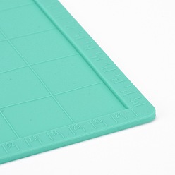Turquoise Silicone Hot Pads Heat Resistant, with Scale, for Hot Dishes Heat Insulation Pad Kitchen Tool, Rectangle, Turquoise, 40x30x0.3cm
