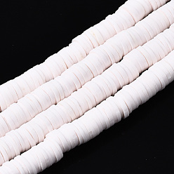 Seashell Color Handmade Polymer Clay Beads Strands, for DIY Jewelry Crafts Supplies, Heishi Beads, Disc/Flat Round, Seashell Color, 6x0.5~1mm, Hole: 1.8mm, about 290~320pcs/strand, 15.75 inch~16.14 inch(40~41cm)