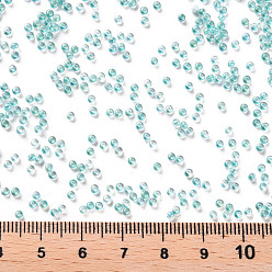 Light Sea Green 11/0 Grade A Round Glass Seed Beads, Transparent Inside Colours, AB Color Plated, Light Sea Green, 2.3x1.5mm, Hole: 1mm, about 48500pcs/pound