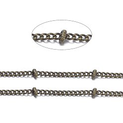 Antique Bronze Brass Curb Chains, Satellite Chains, Soldered, with Spool, Cadmium Free & Nickel Free & Lead Free, Antique Bronze, 2x1.5x0.3mm, about 301.83 Feet(92m)/roll