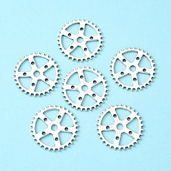 Antique Silver Tibetan Style Alloy Gear Chandelier Components, Steampunk Charms, Cadmium Free & Lead Free, Antique Silver, 25x1mm, Hole: 1~2.5mm