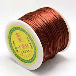 Saddle Brown Nylon Thread, Rattail Satin Cord, Saddle Brown, 1.5mm, about 49.21 yards(45m)/roll