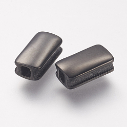 Gunmetal 304 Stainless Steel Beads, Rectangle, Gunmetal, 10x5x4mm, Hole: 2x2mm