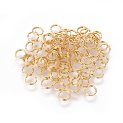 Real 18K Gold Plated 304 Stainless Steel Split Rings, Double Loops Jump Rings, Real 18k Gold Plated, 5x1mm, Inner Diameter: 4mm