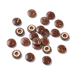 Mixed Color Concentric 2-Hole Buttons, Coconut Button, Multicolor, about 13mm in diameter