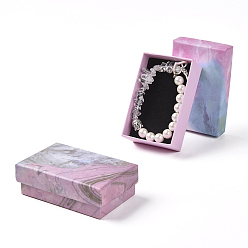 Sky Blue Cardboard Box Bracelet Boxes, with Sponge Inside, Rectangle, Sky Blue, 8.1x5.2x2.7cm