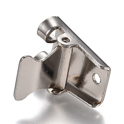 Platinum Iron Bolo Tie Slide Clasp, for Bolo Tie Making, Platinum, 23x20x8mm, Hole: 4.5x2.5mm, Inner Diameter: 2.5x12mm