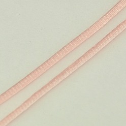 Pearl Pink Eco-Friendly 100% Polyester Thread, Rattail Satin Cord, for Chinese Knotting, Beading, Jewelry Making, Pearl Pink, 2mm, about 250yards/roll(228.6m/roll), 750 feet/roll