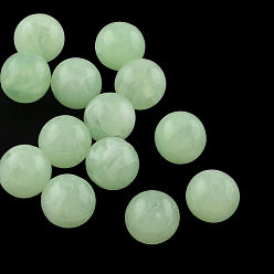 Aquamarine Acrylic Imitation Gemstone Beads, Round, Aquamarine, 10mm, Hole: 2mm, about 925pcs/500g